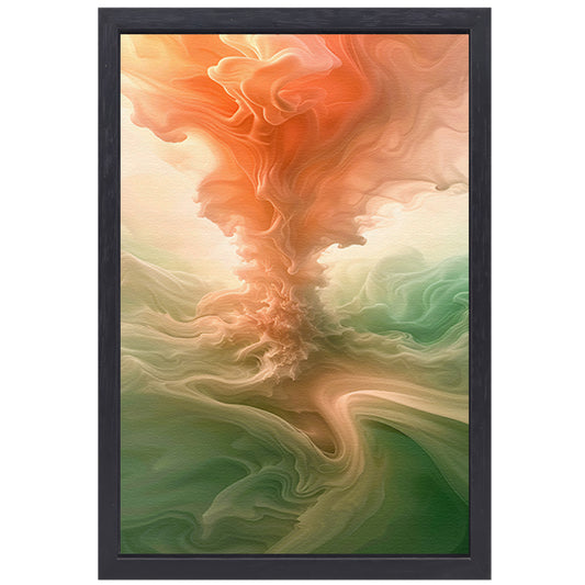Abstracte kleurrijke wolken en lichtgloed canvas met baklijst