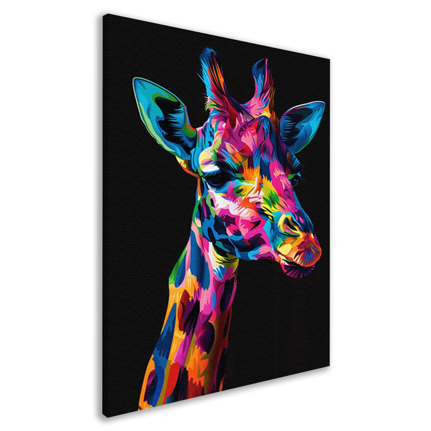Kleurrijke Pop Art Giraf Portret canvas