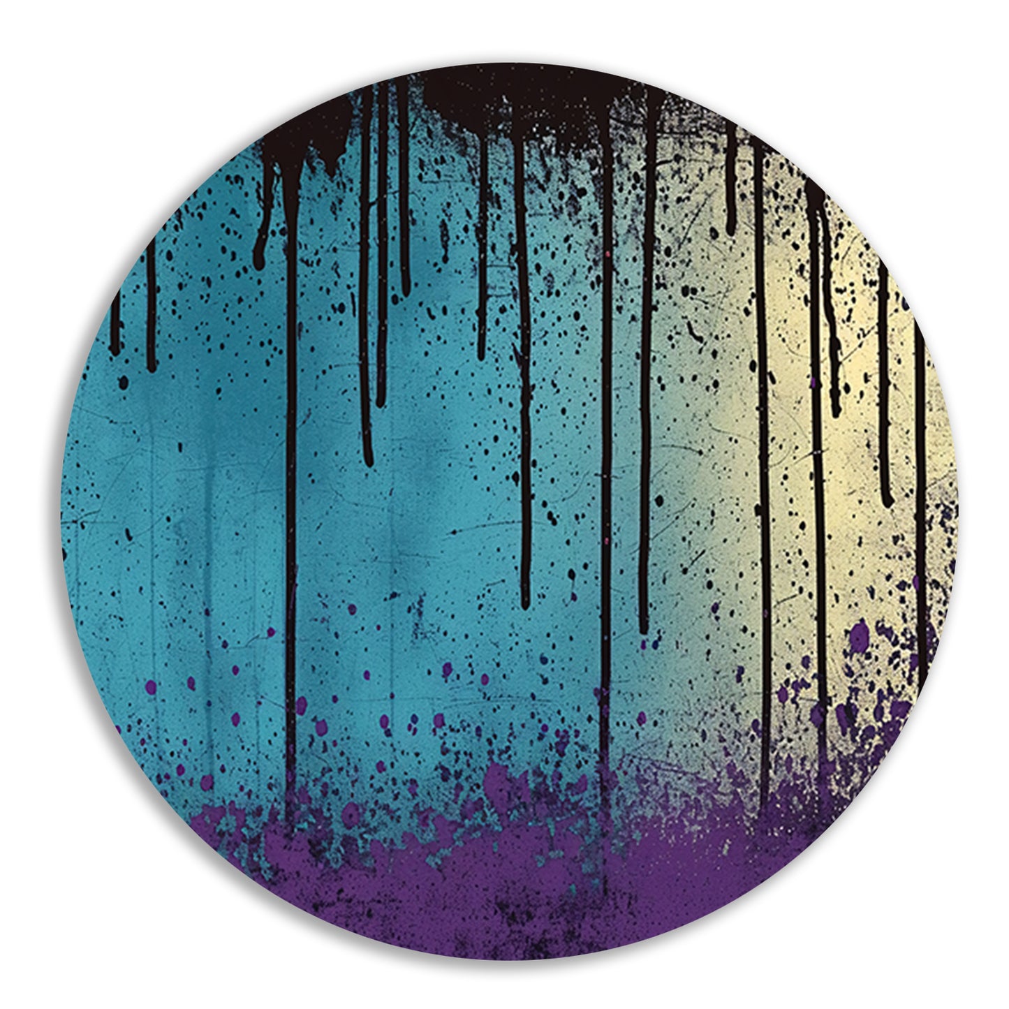 Abstracte kunst met verfspatten en druppels forex muurcirkel