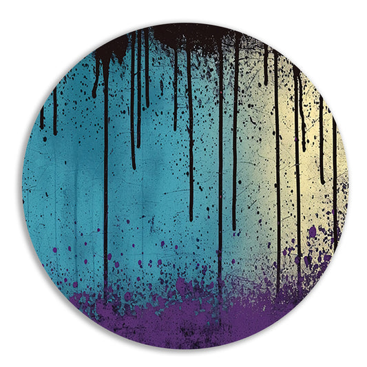 Abstracte kunst met verfspatten en druppels forex muurcirkel