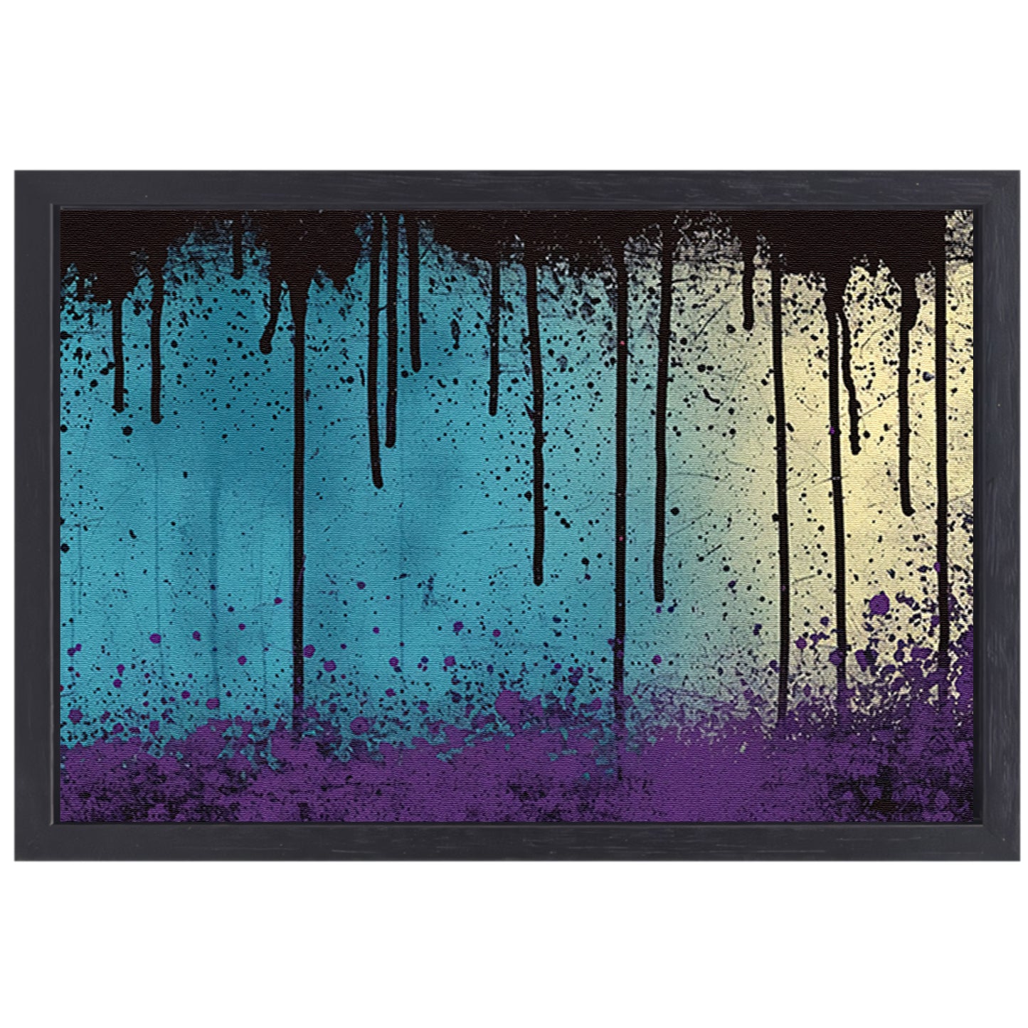 Abstracte kunst met verfspatten en druppels canvas met baklijst