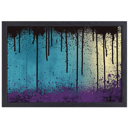 Abstracte kunst met verfspatten en druppels canvas met baklijst