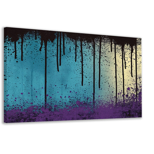 Abstracte kunst met verfspatten en druppels canvas