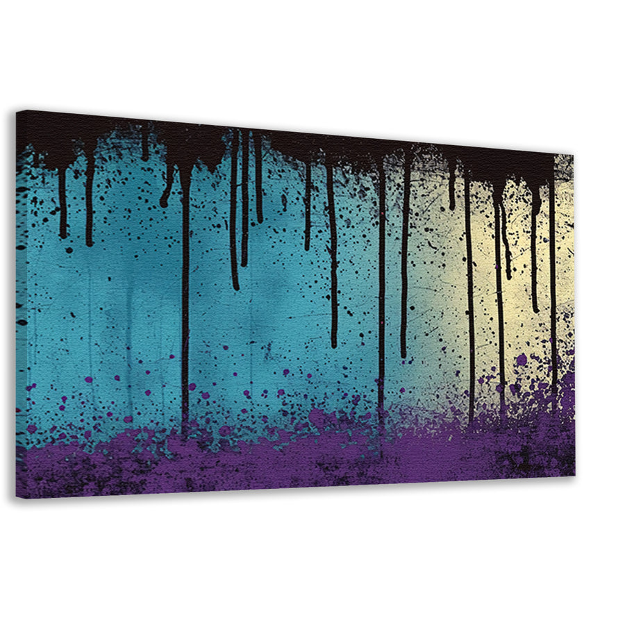 Abstracte kunst met verfspatten en druppels canvas