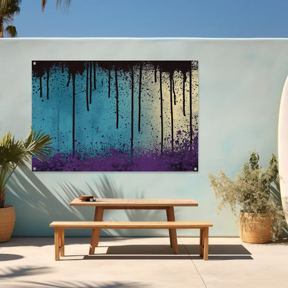 Abstracte kunst met verfspatten en druppels tuinposter