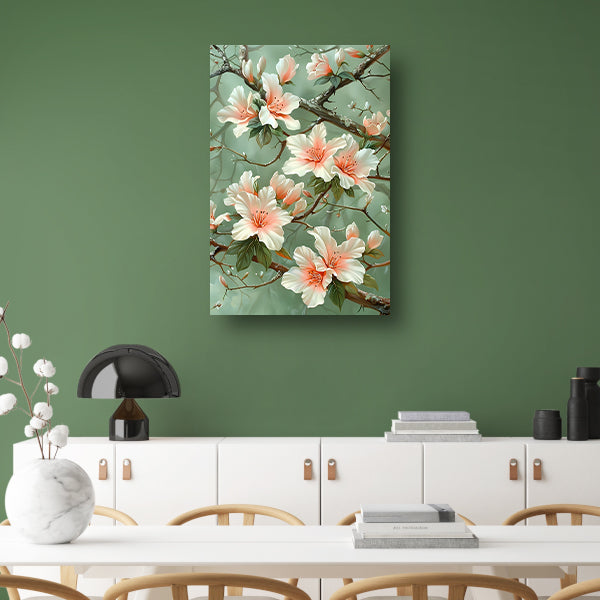 Sierlijke Bloemenpracht met Natuurlijke Elegance canvas
