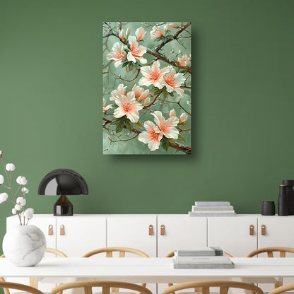 Sierlijke Bloemenpracht met Natuurlijke Elegance canvas