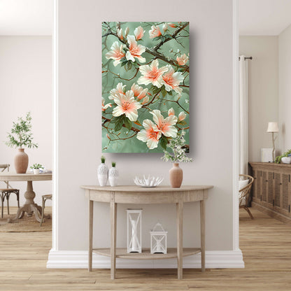 Sierlijke Bloemenpracht met Natuurlijke Elegance canvas
