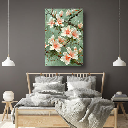 Sierlijke Bloemenpracht met Natuurlijke Elegance canvas