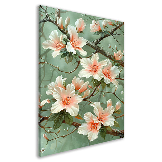 Sierlijke Bloemenpracht met Natuurlijke Elegance canvas