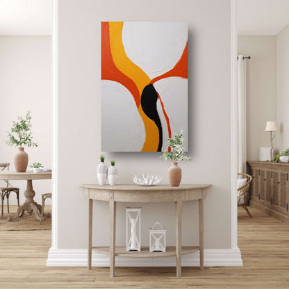 Kleurrijke abstracte vormen en lijnenspel canvas