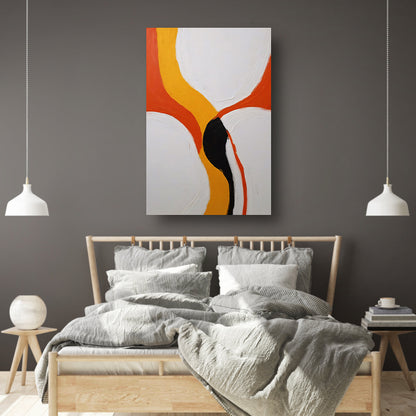 Kleurrijke abstracte vormen en lijnenspel canvas