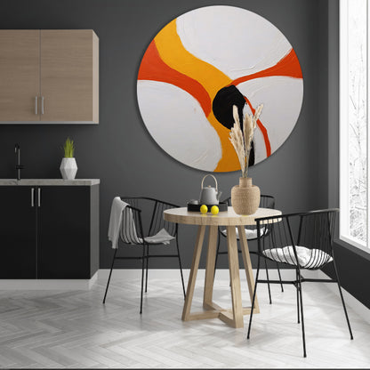 Kleurrijke abstracte vormen en lijnenspel forex muurcirkel