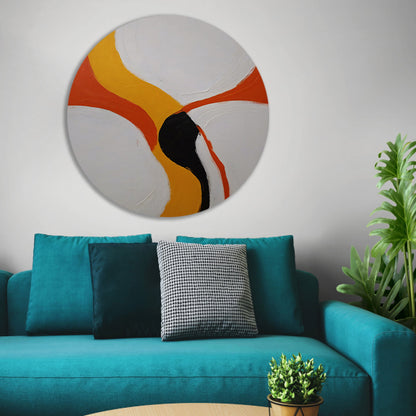 Kleurrijke abstracte vormen en lijnenspel forex muurcirkel