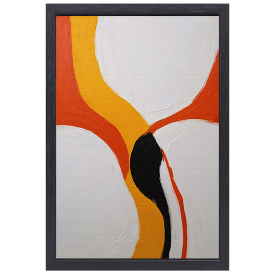 Kleurrijke abstracte vormen en lijnenspel canvas met baklijst