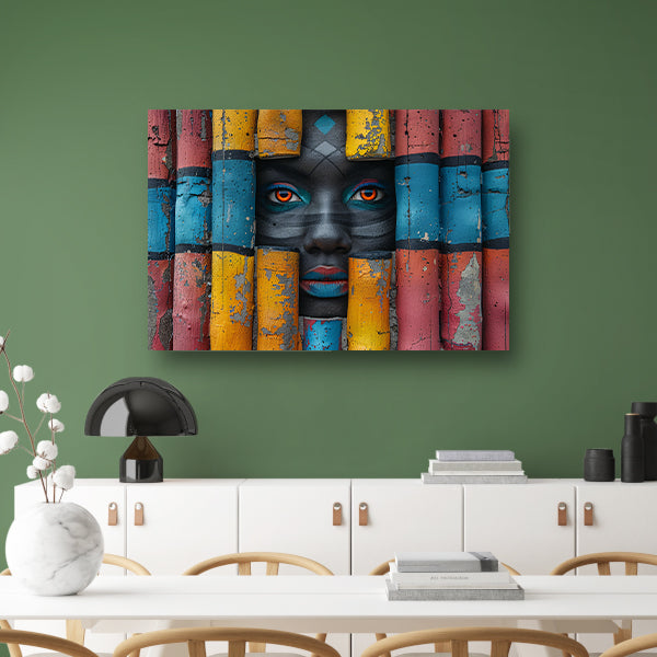 Straatkunst Silhouet Vrouw canvas