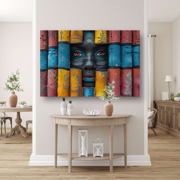 Straatkunst Silhouet Vrouw canvas