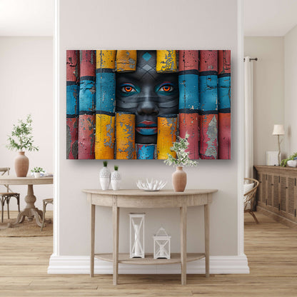 Straatkunst Silhouet Vrouw canvas