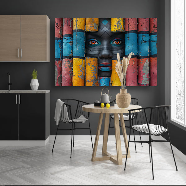 Straatkunst Silhouet Vrouw canvas