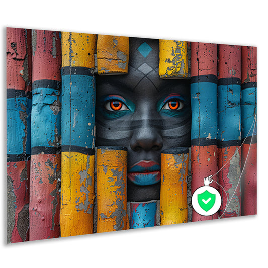 Straatkunst Silhouet Vrouw poster