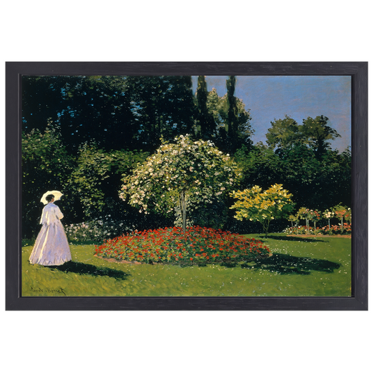 Jeanne-Marguerite Lecadre in de tuin - Claude Monet canvas met baklijst