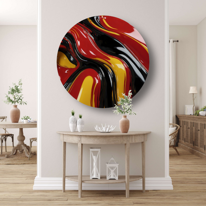 Dynamische Abstracte Samensmelting van Kleuren aluminium muurcirkel