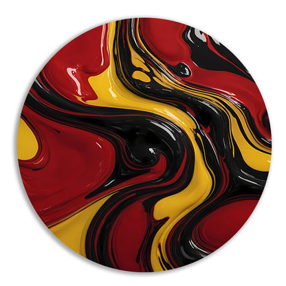 Dynamische abstracte dans in rood en geel forex muurcirkel