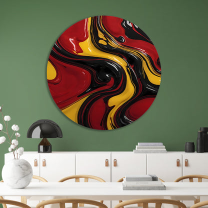 Dynamische abstracte dans in rood en geel forex muurcirkel