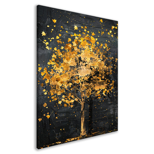 Gouden boom met glinsterende bladeren canvas