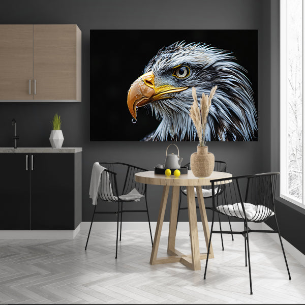 Krachtige Kale Adelaar canvas met baklijst