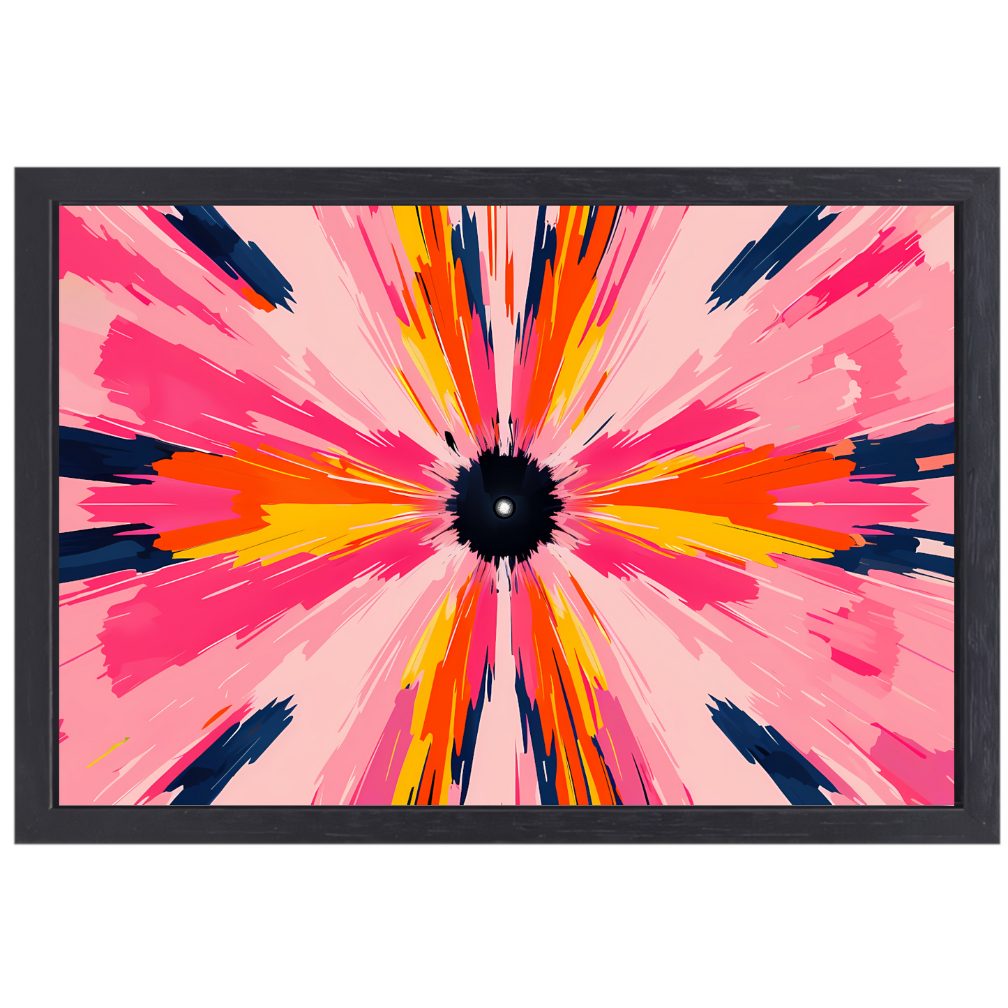 Abstracte paraplu met zwevende kleuren canvas met baklijst