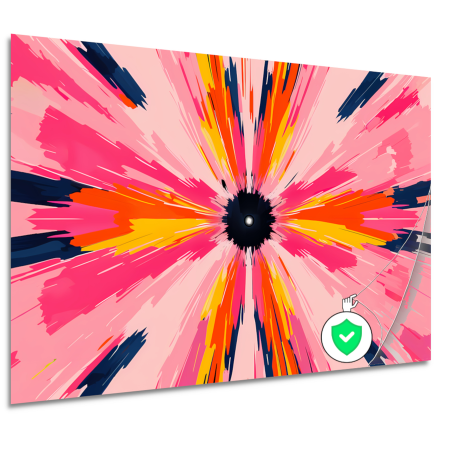 Abstracte paraplu met zwevende kleuren poster