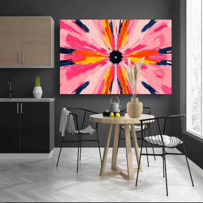 Abstracte paraplu met zwevende kleuren canvas met baklijst