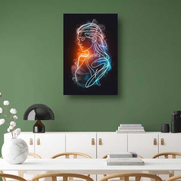 Abstract Silhouet in Warm-Koud Kleurenspel acrylglas