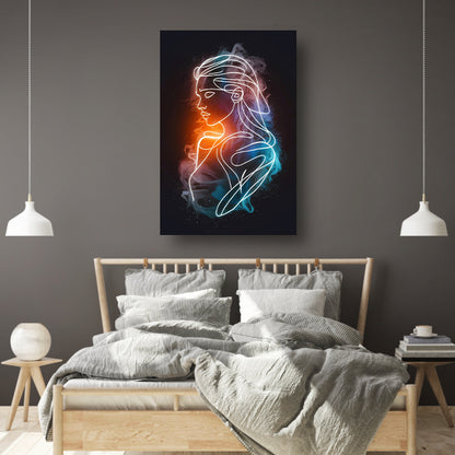 Abstract Silhouet in Warm-Koud Kleurenspel acrylglas