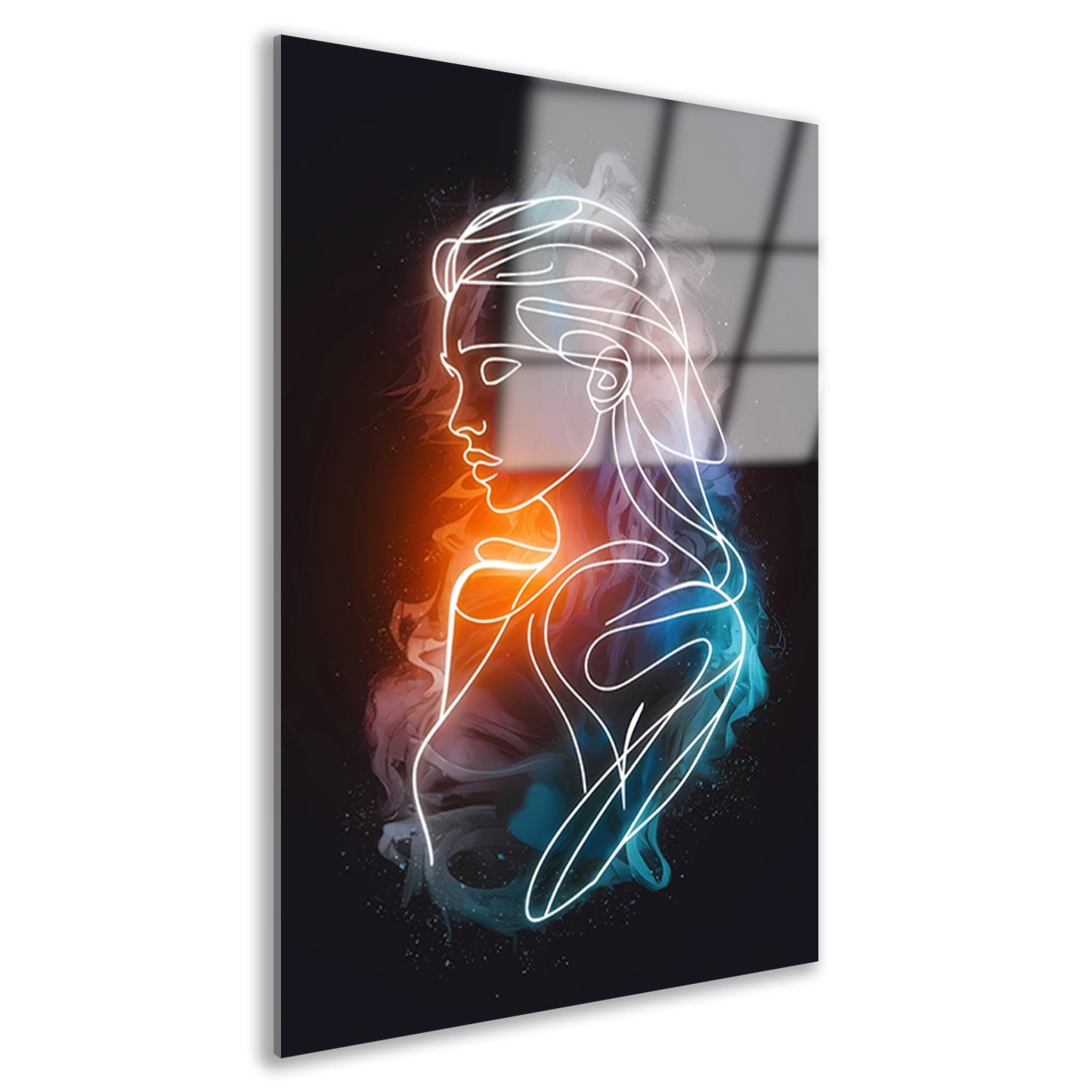 Abstract Silhouet in Warm-Koud Kleurenspel acrylglas