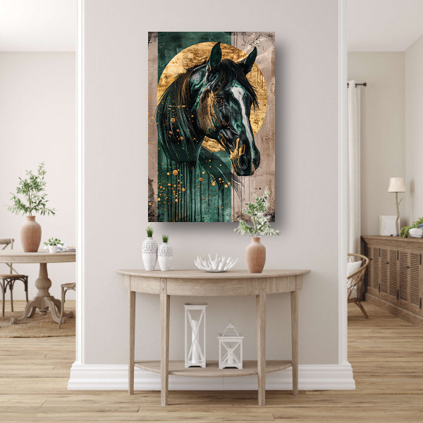 Elegant en dynamisch schilderij van paard acrylglas