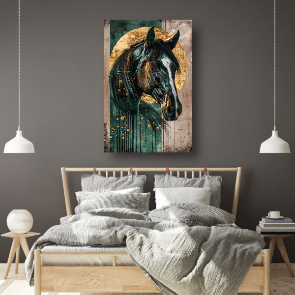 Elegant en dynamisch schilderij van paard acrylglas
