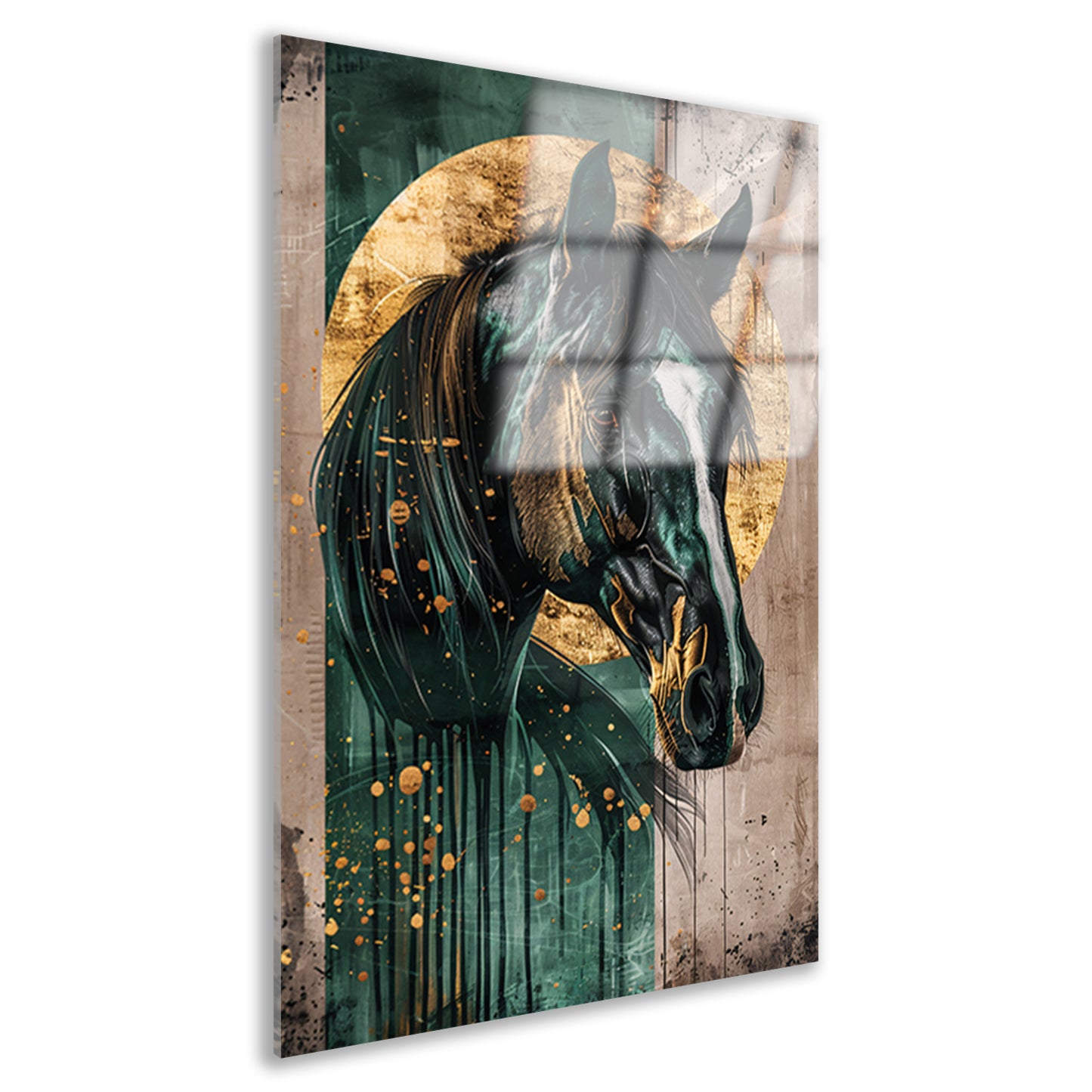 Elegant en dynamisch schilderij van paard acrylglas