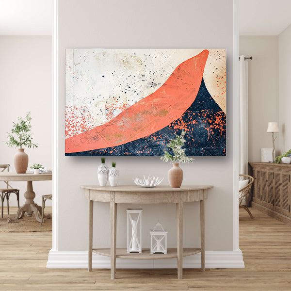 Moderne abstracte schilderij van vulkaanuitbarsting acrylglas