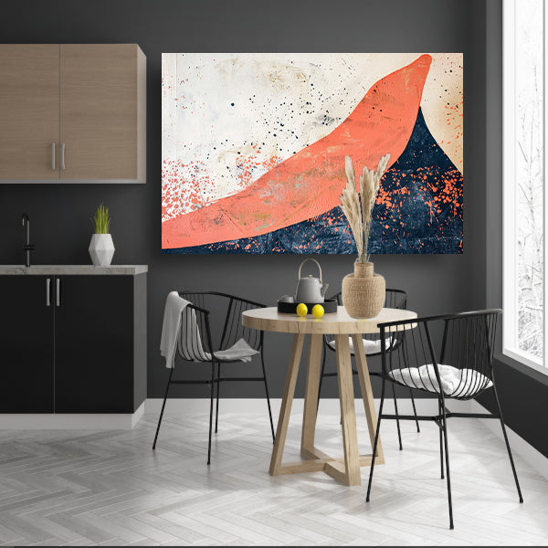 Moderne abstracte schilderij van vulkaanuitbarsting canvas met baklijst