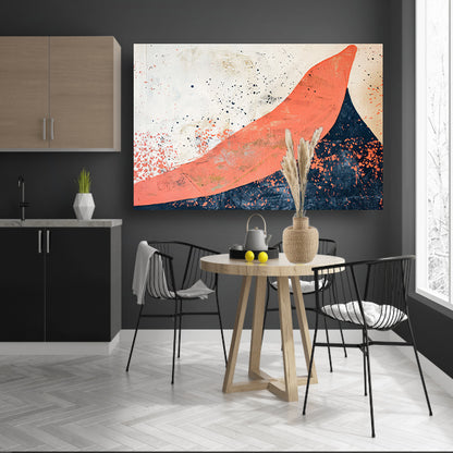 Moderne abstracte schilderij van vulkaanuitbarsting canvas met baklijst