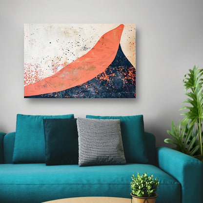 Moderne abstracte schilderij van vulkaanuitbarsting canvas met baklijst