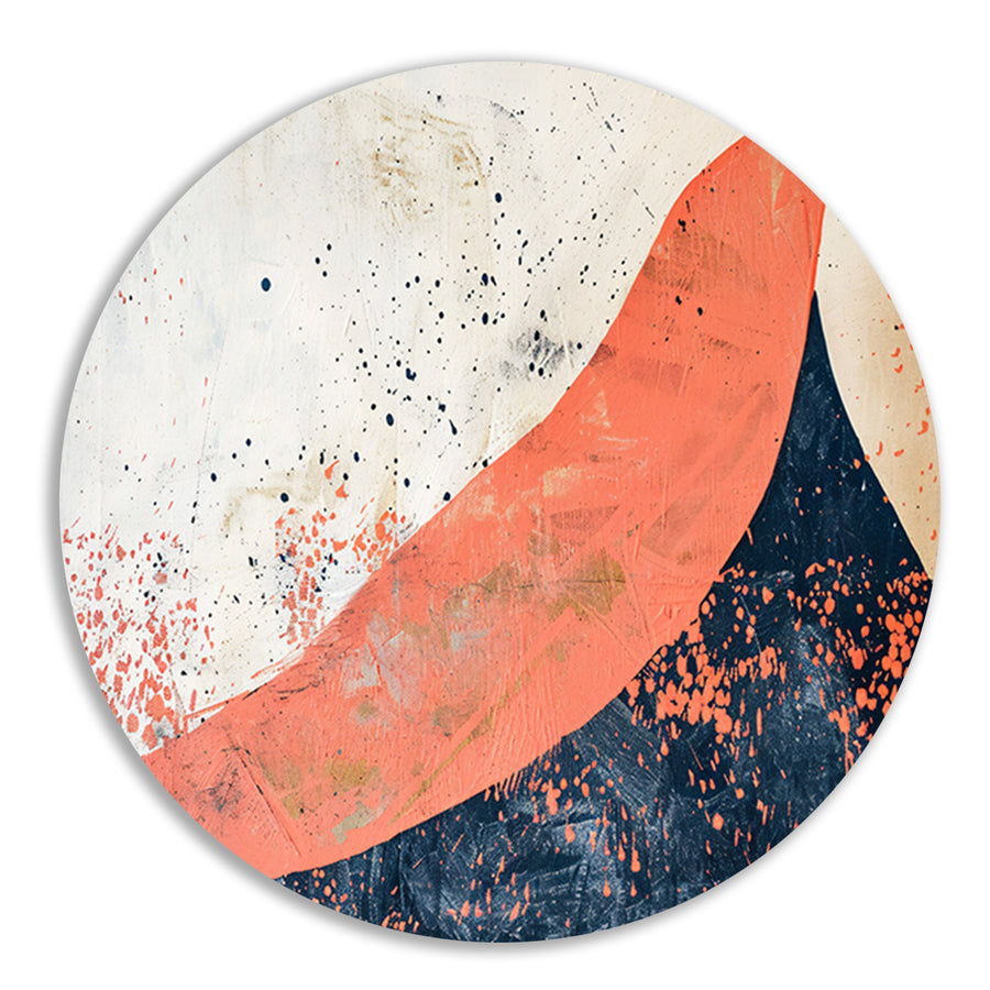 Moderne abstracte schilderij van vulkaanuitbarsting forex muurcirkel