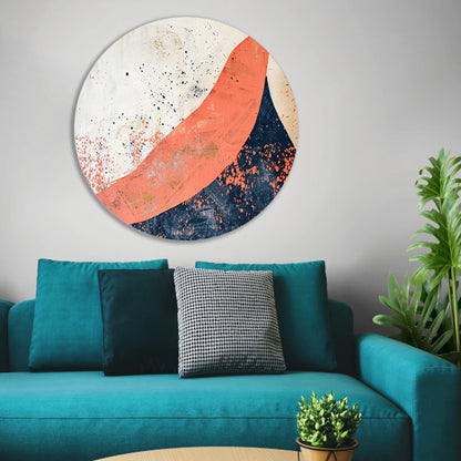 Moderne abstracte schilderij van vulkaanuitbarsting forex muurcirkel