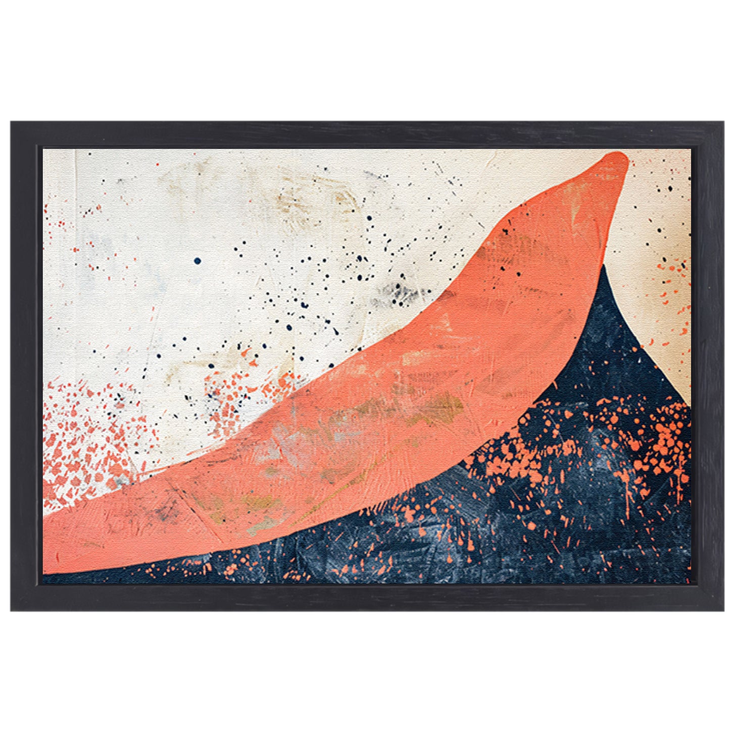 Moderne abstracte schilderij van vulkaanuitbarsting canvas met baklijst