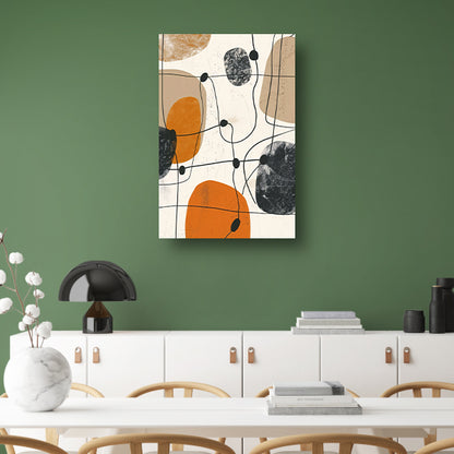 Abstract compositie met organische vormen en lijnen. canvas