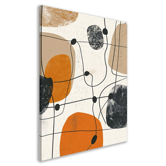 Abstract compositie met organische vormen en lijnen. canvas
