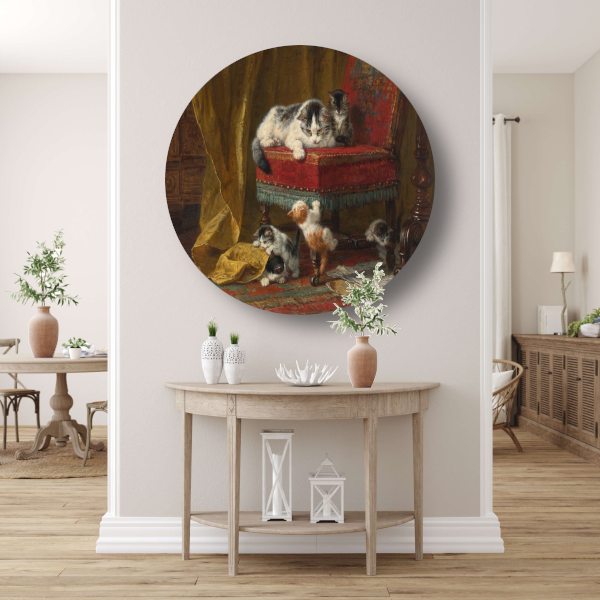 Moeders trots - Henriëtte Ronner-Knip aluminium muurcirkel