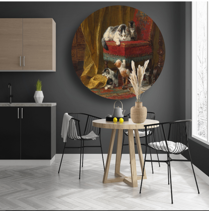 Moeders trots - Henriëtte Ronner-Knip aluminium muurcirkel